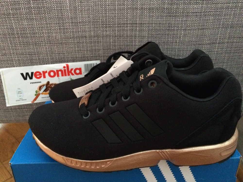 black and copper adidas zx flux