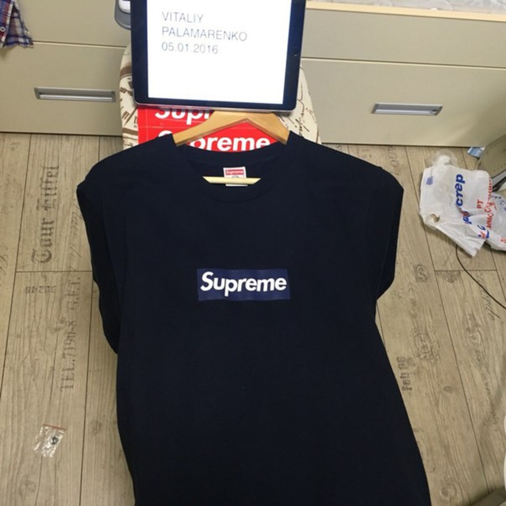 SUPREME x NEW YORK YANKEES BOX LOGO Navy t-shirt supreme box logo Sz M supreme for sale yeezy ...