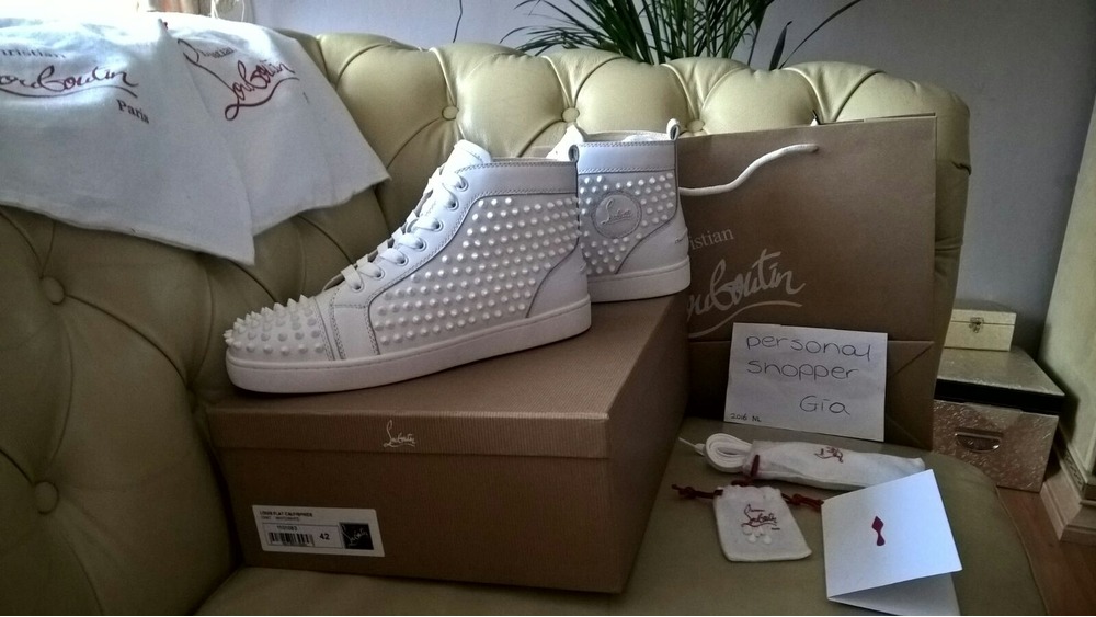 christian louboutin louis spikes white christian louboutin louis spikes white
