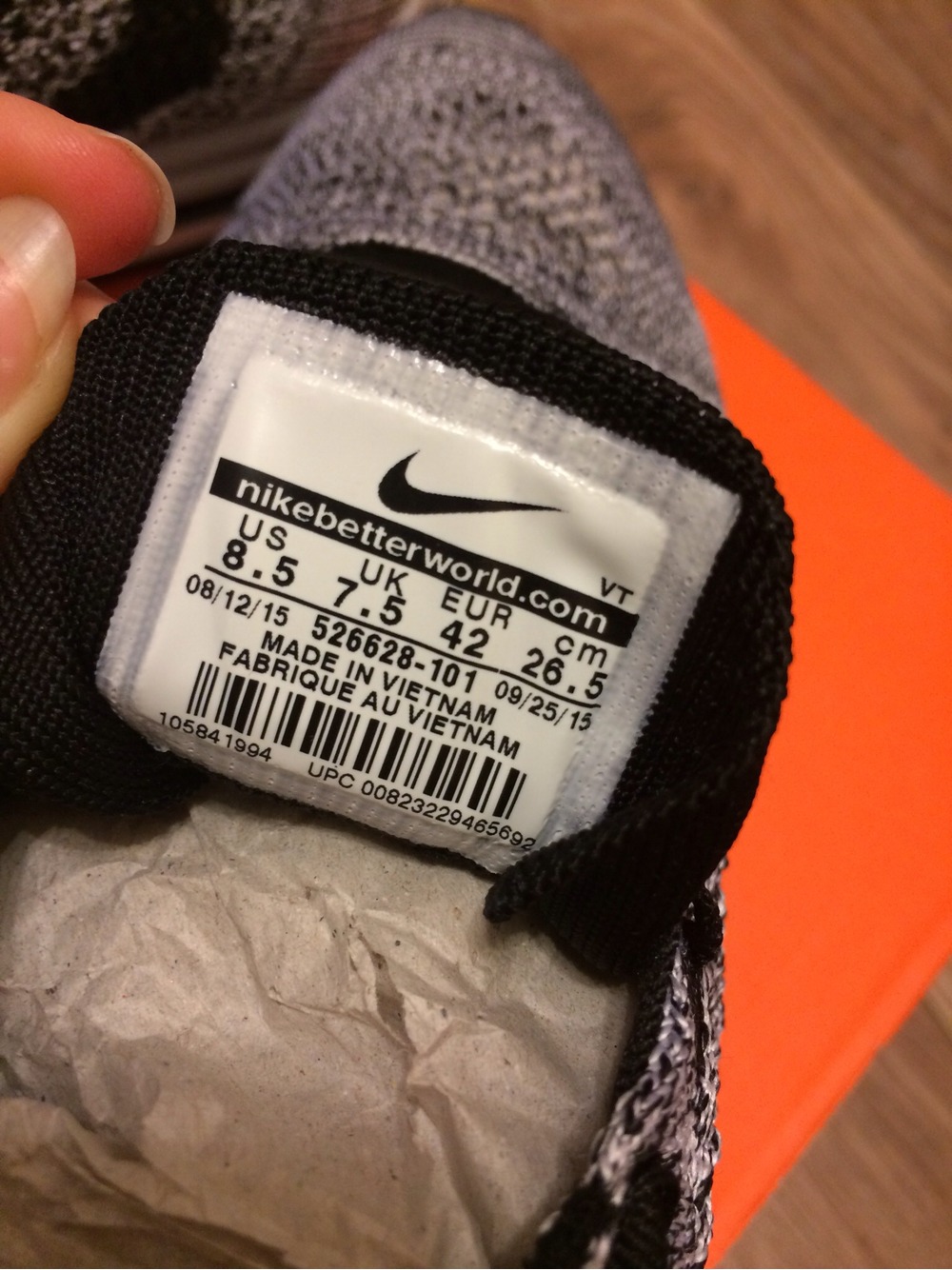 nike us 8.5 to cm