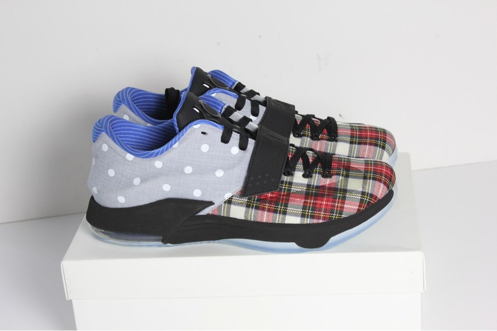 Nike kd vii ext qs plaid & polka dots canvas 7 9.5 43 ds new in box wtkd floral Nike KD VII 7 EXT Canvas QS QS QS Plaid Polka Dots 726439