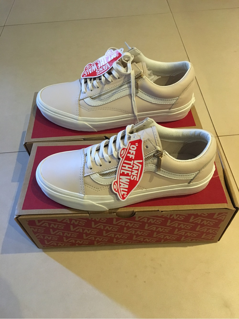 vans old skool beige leather