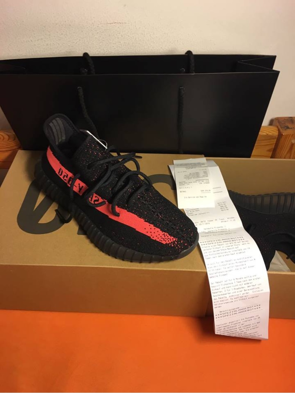 Adidas Yeezy Boost 350 V2 Core Black Red BB6372 Infant Size 6K 