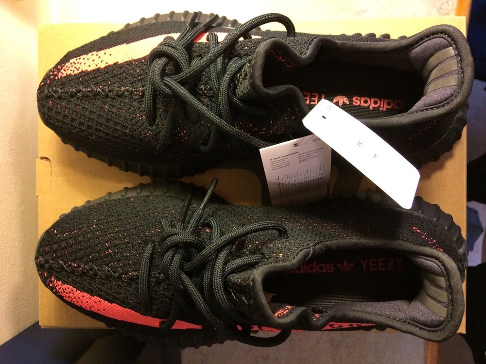 YEEZY BOOST 350 v2 RED Sz 11.5 BLACK DS BY 9612 Cheap Sale