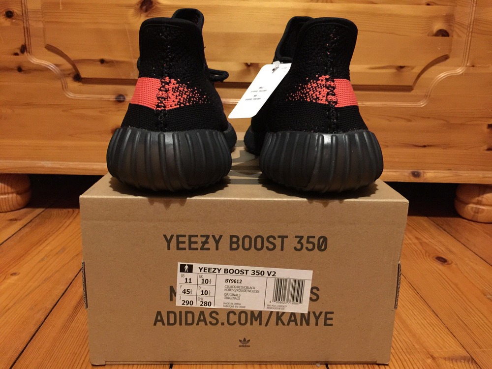 Yeezy 350 V2 Boost Low SPLY Kanye West Core Black Red Men's 