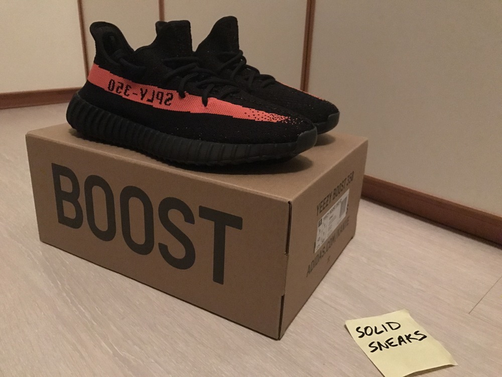 US 12 adidas YEEZY BOOST 350 v2 BY 9612 cblack / red