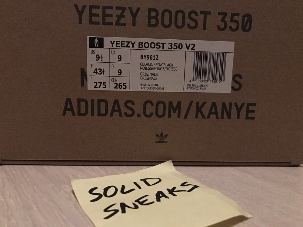 YEEZY BOOST 350 V2 RED SZ 10.5 BLACK DS by9612 