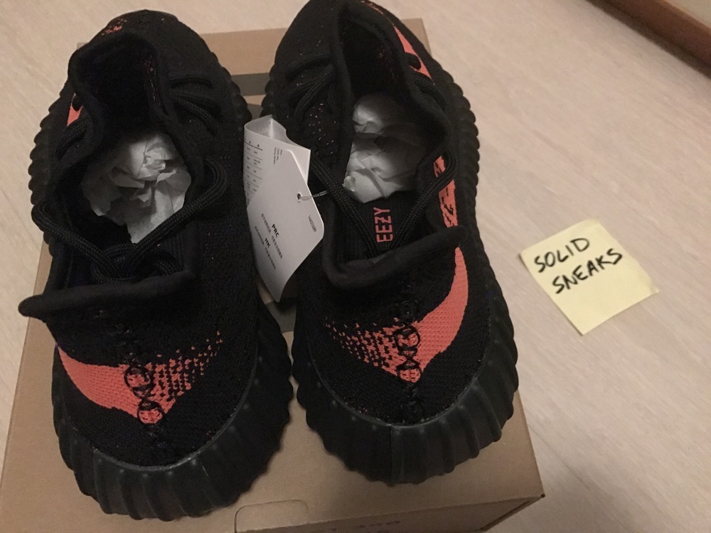 Yeezy Boost 350 v2 Black / Red UK 6.5 BY 9612 * Rare Size