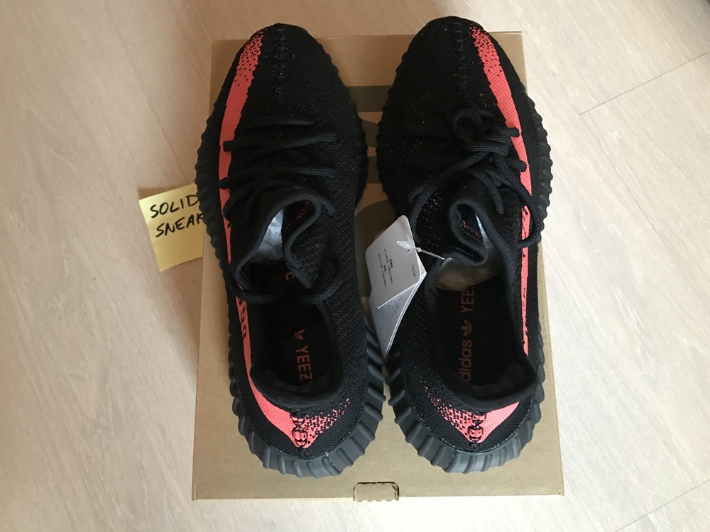 Authentic Adidas Boost 350 V2 Black Red