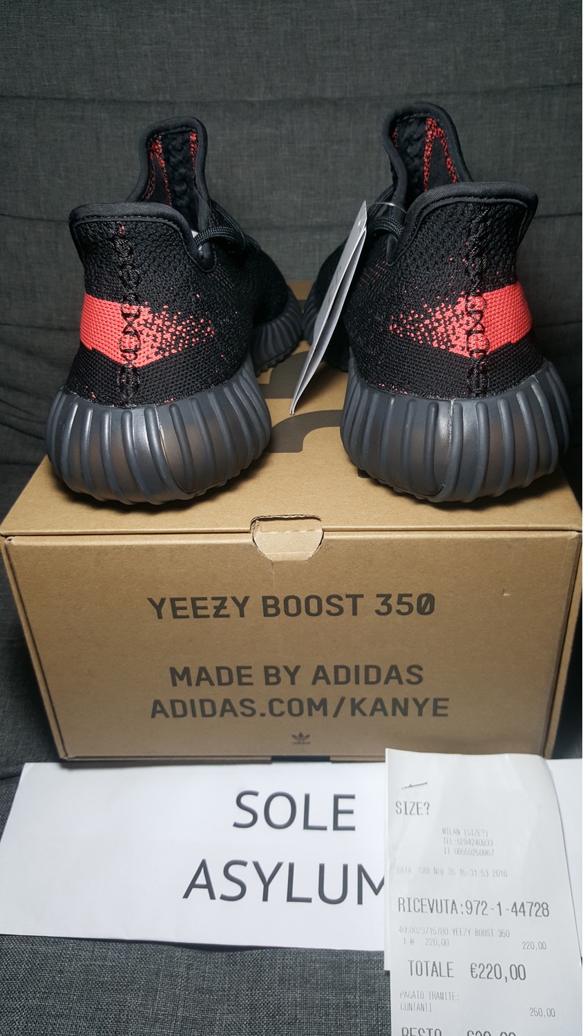 Authentic Adidas Yeezy 350 v2 Boost black and dark red