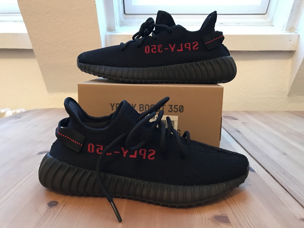 Adidas Yeezy boost 350 v2 Black Red US 9 CP 9652 BRED Authentic