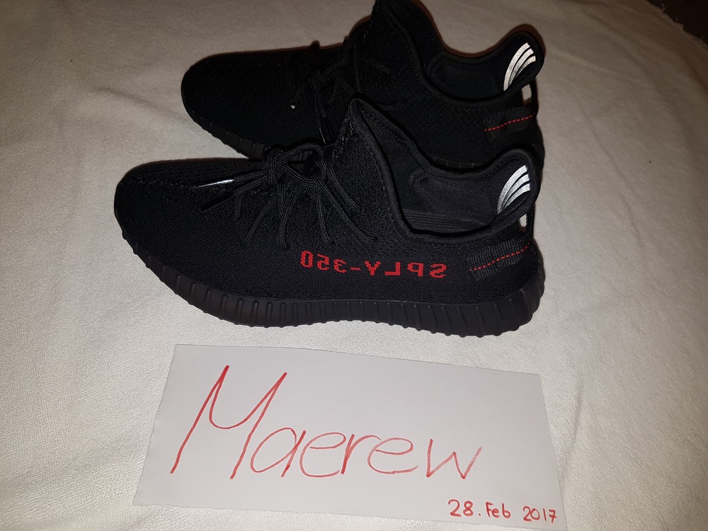 Adidas yeezy 350 v2 bred core black red (infants)