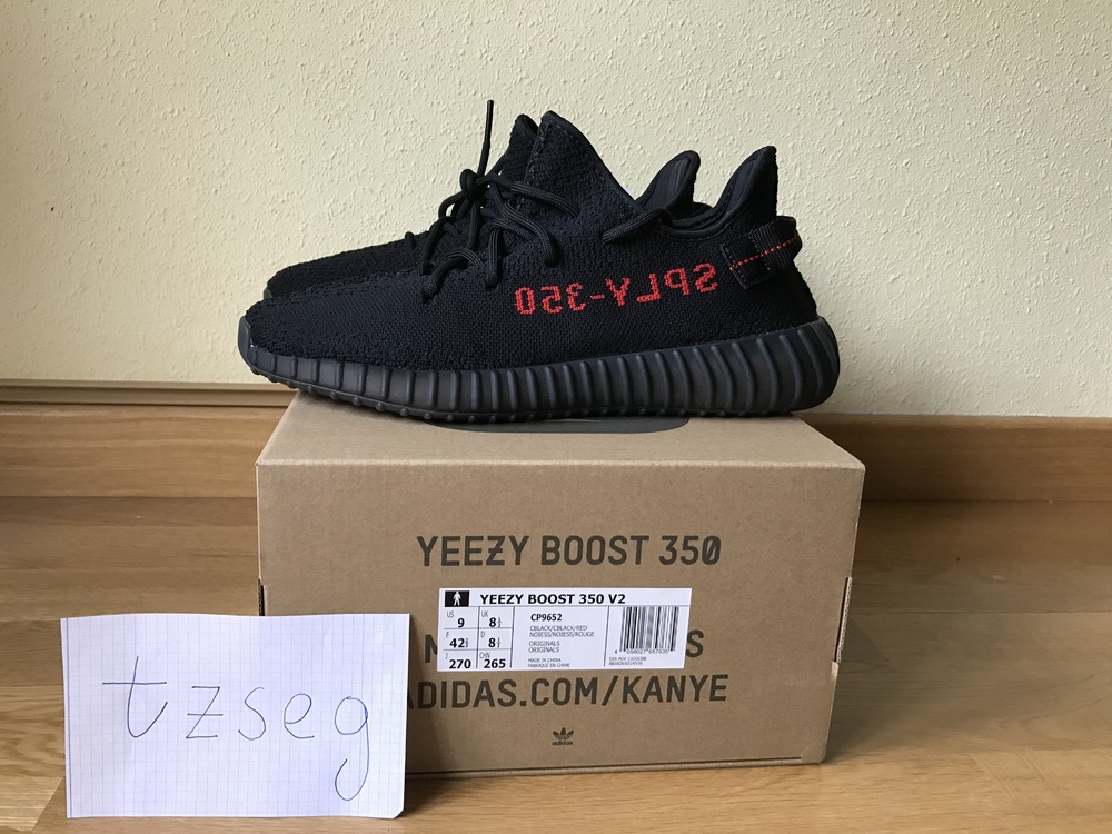 ADIDAS YEEZY BOOST 350 v2 CP 965 BRED BLACK / RED SIZE 5