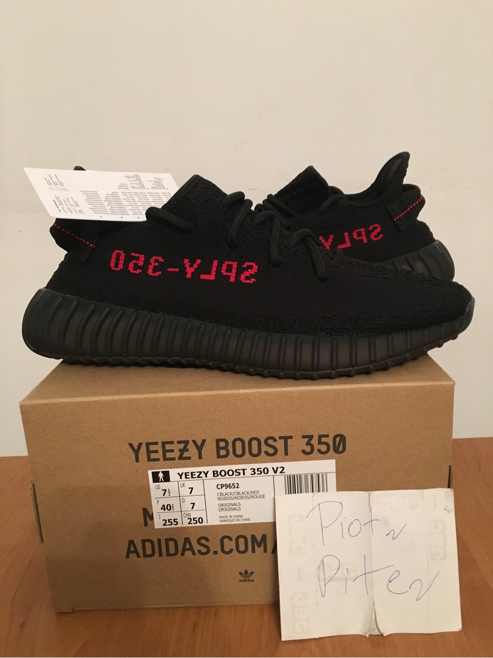 Adidas Yeezy 350 V2 Core Black Red 2017 Bred Boost Low SPLY 