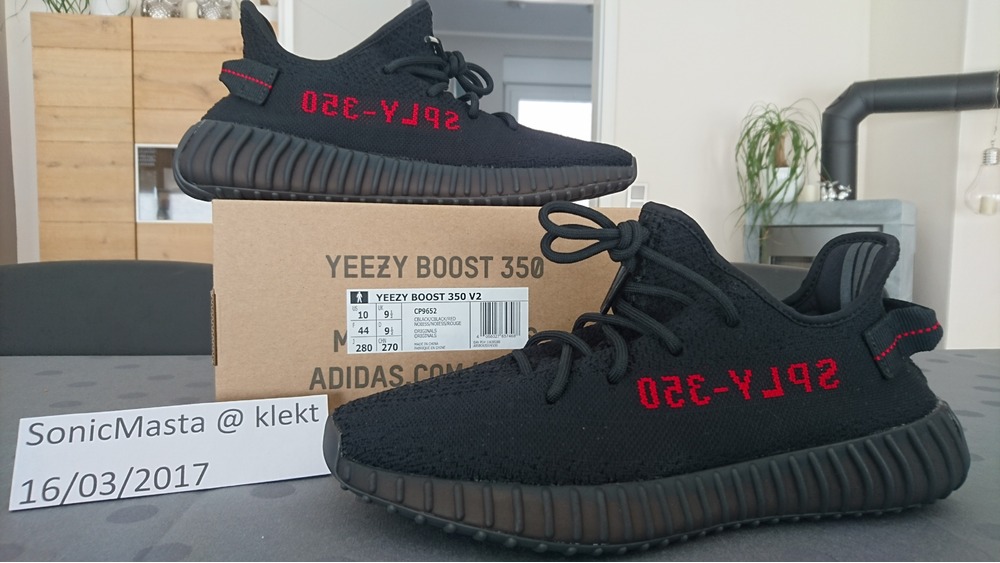 Adidas yeezy 350 v2 bred core black red (infants)