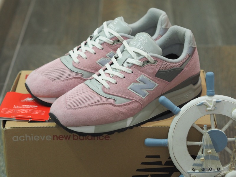 new balance 998 rosa e branco